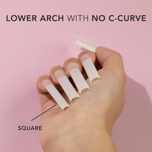 Non C-Curve Nail Tips XXL - Square - Natural
