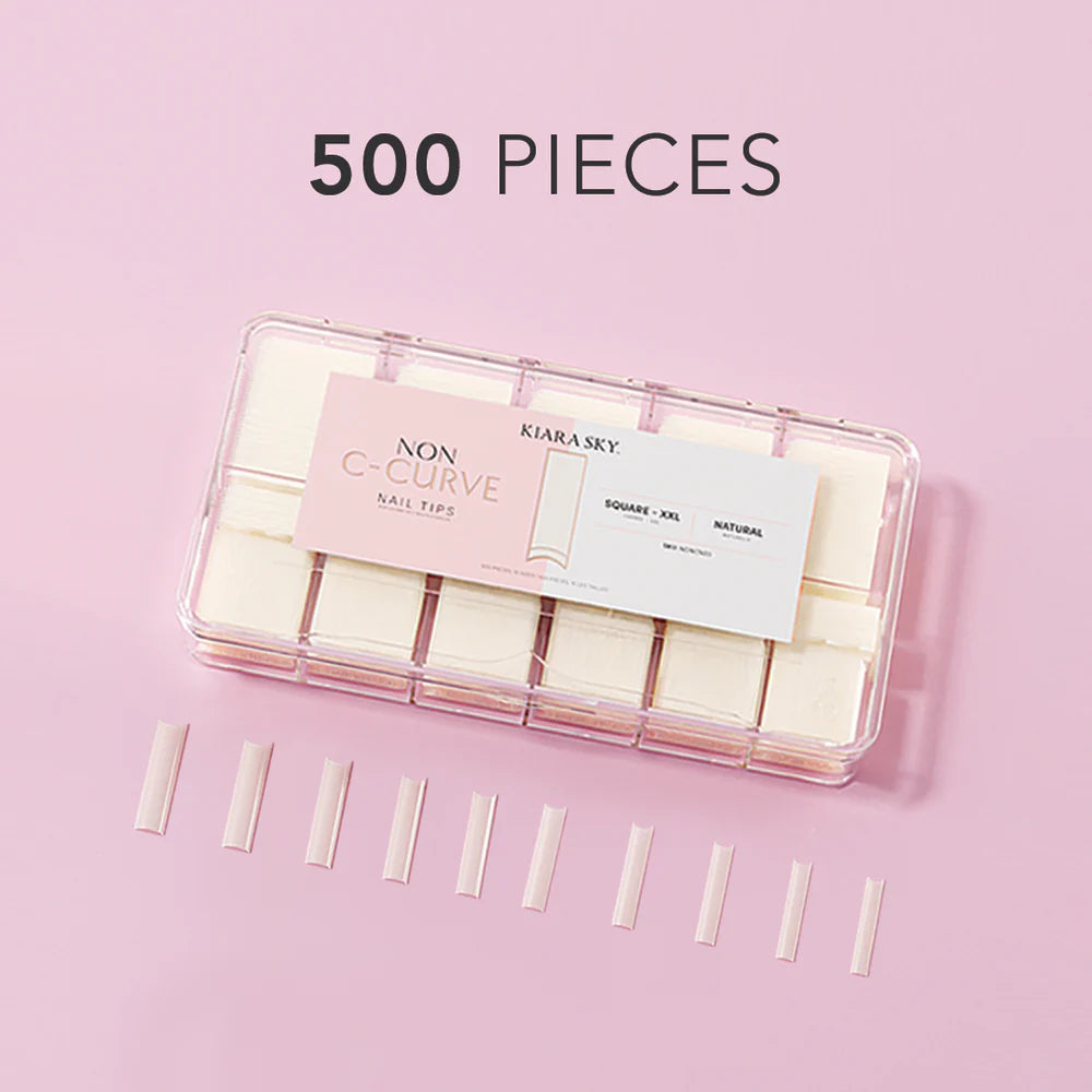 Non C-Curve Nail Tips XXL - Square - Natural