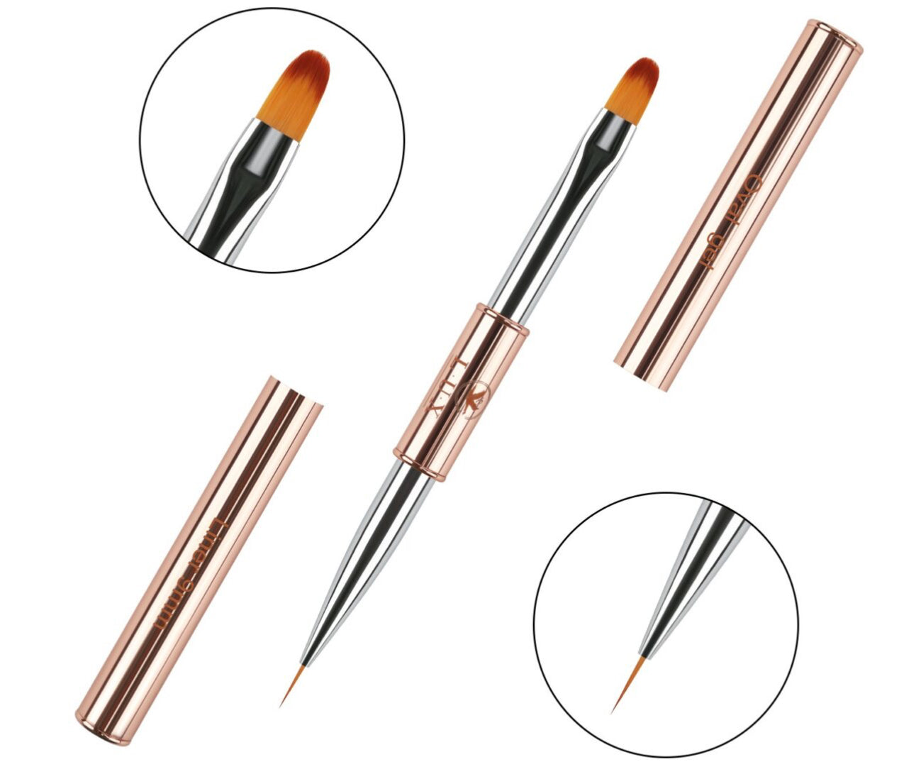 L.U.X Dual Art #9 – Liner & Oval Gel Brush