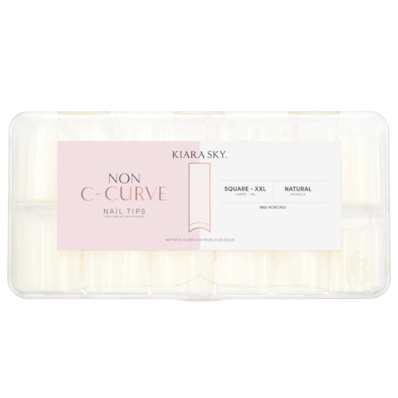 Non C-Curve Nail Tips XXL - Square - Natural