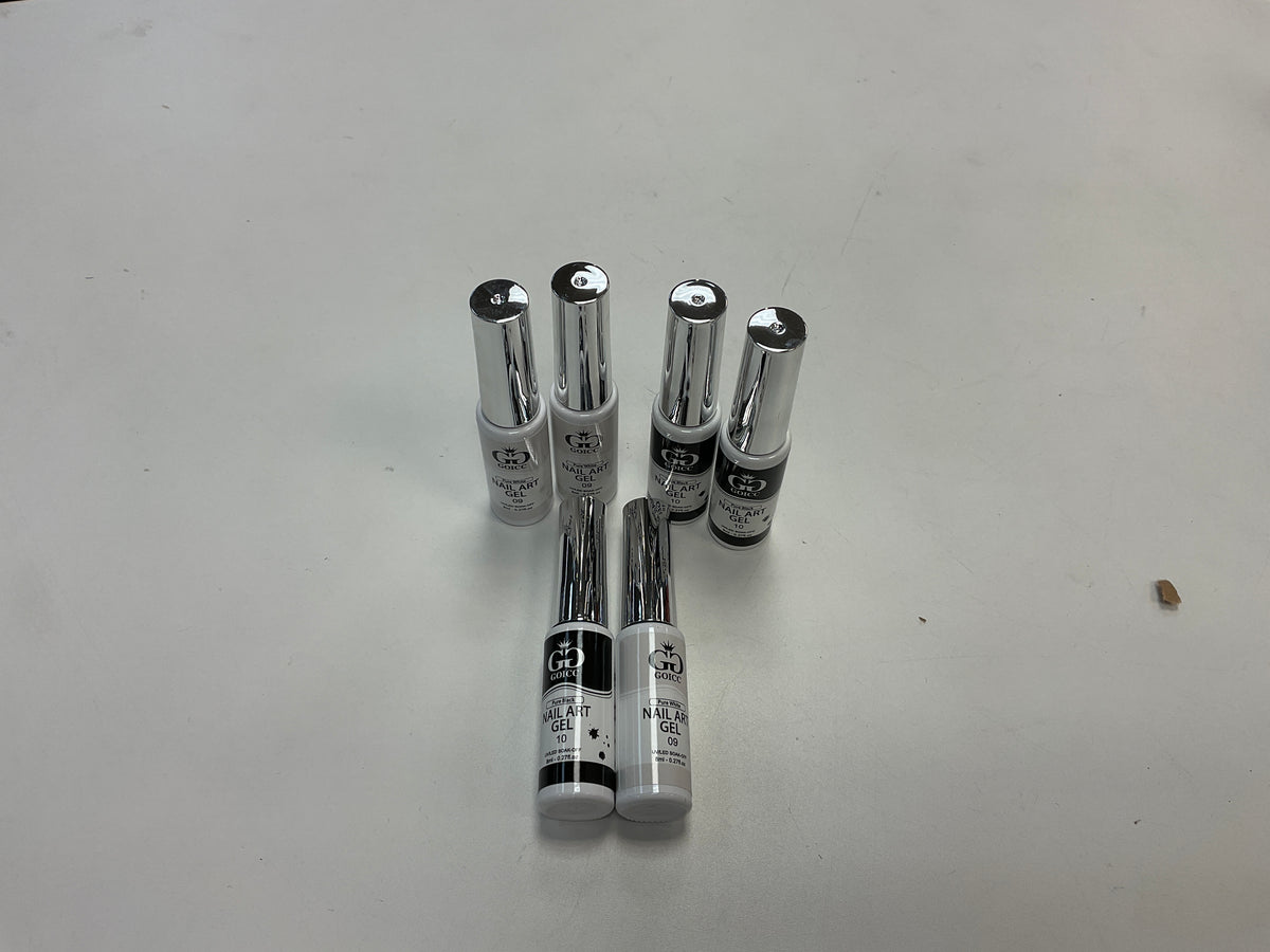 Line art gel white-black-gold-silver